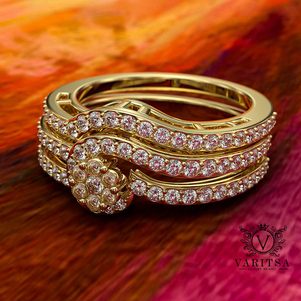 0.45ct Brilliant Diamond Gold Bridal Wedding Set - 02US28B